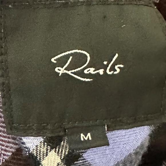 Rails Shirt Top Button Down Medium Plaid Flannel Burgundy Blue Hunter Mulberry - Picture 4 of 5